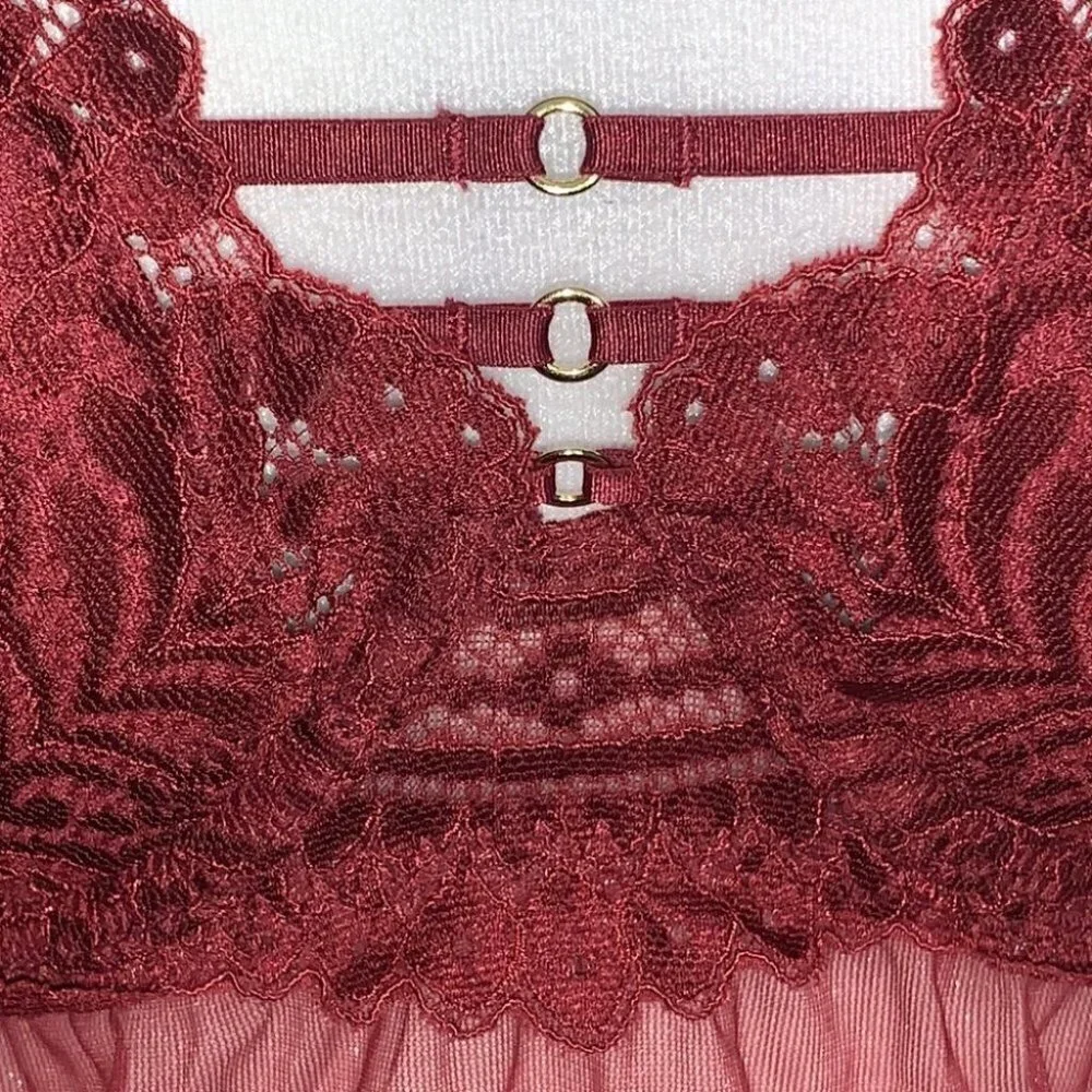 ๐
บla SENZA Red Lace Sleep Babydoll Push Up bra dress size Large - Picture 3 of 9